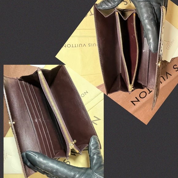 Louis Vuitton Wilshire PM Rouge Fauvist & Vernis Amarante Sarah Wallet Set - Picture 15 of 17
